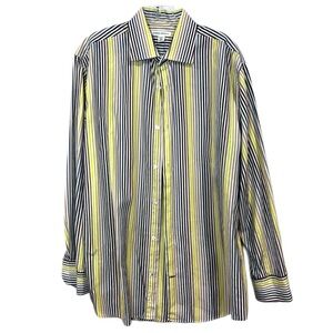 - Banana Republic Striped Yellow Green and Brown Men's Shirt size large